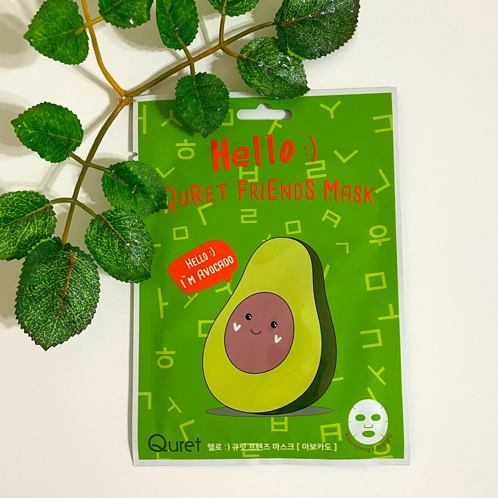 New $5ea OR 5/$15 QURET Friends Hello I’m Avocado Moisturizes Sheet Face Mask